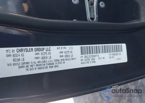 2011 Dodge Charger from USA, damaged, VIN 2B3CL3CG7BH507718